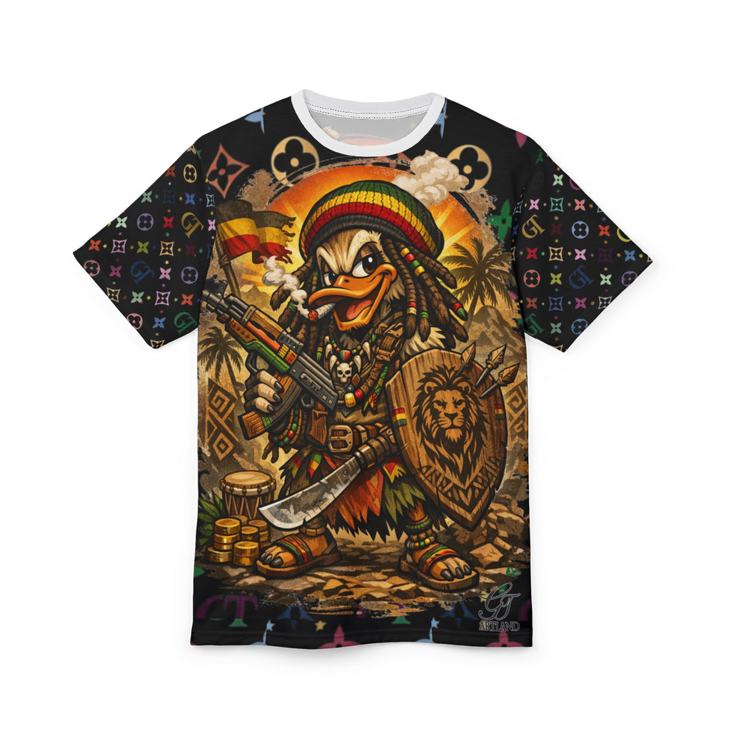 Rastafarian Warrior Duck Designer High Fashion T-Shirt | All-Over Print Tee by GT Artland