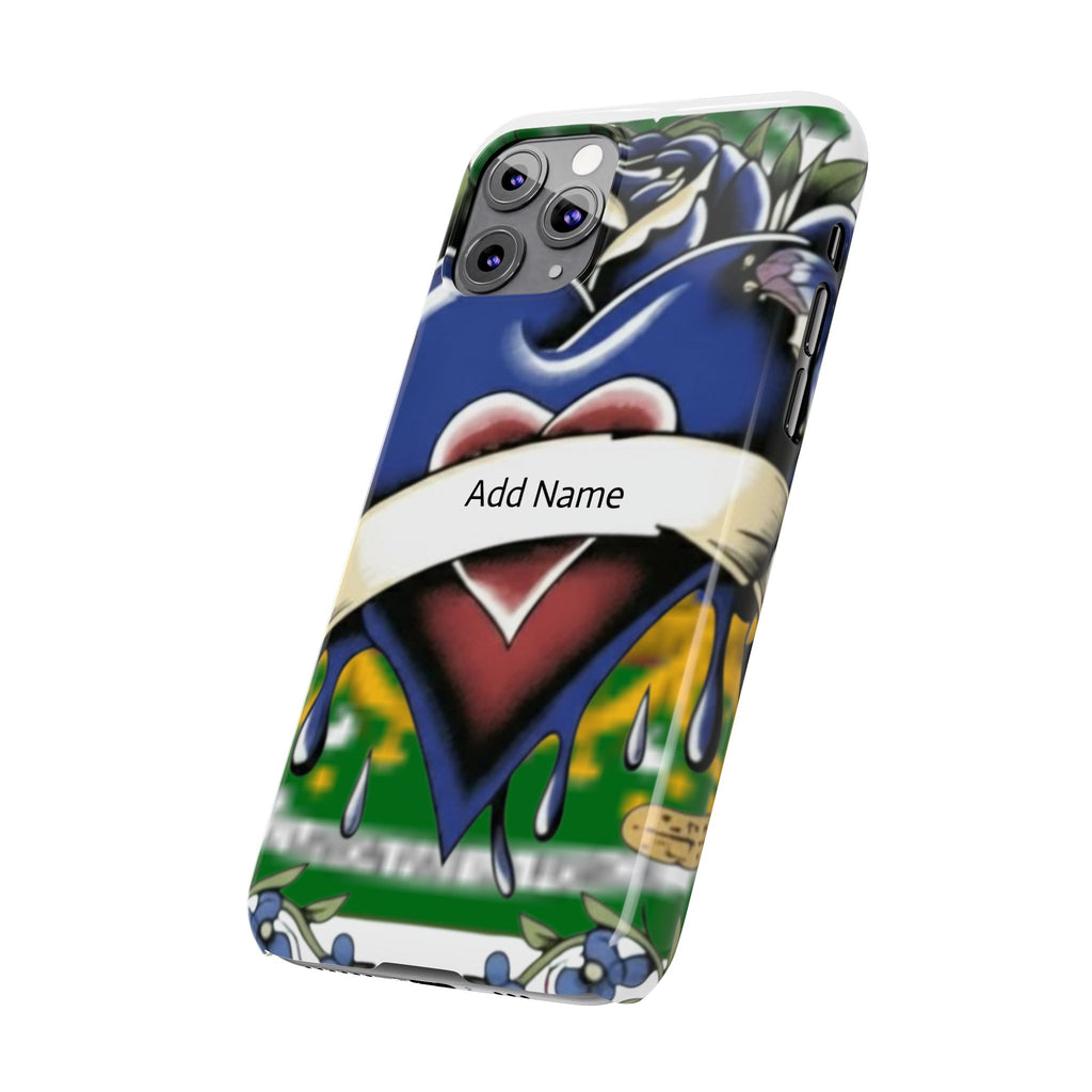 Blue Rose Garden Urban Styled Illustration Slim Phone Case |  by GT Artland