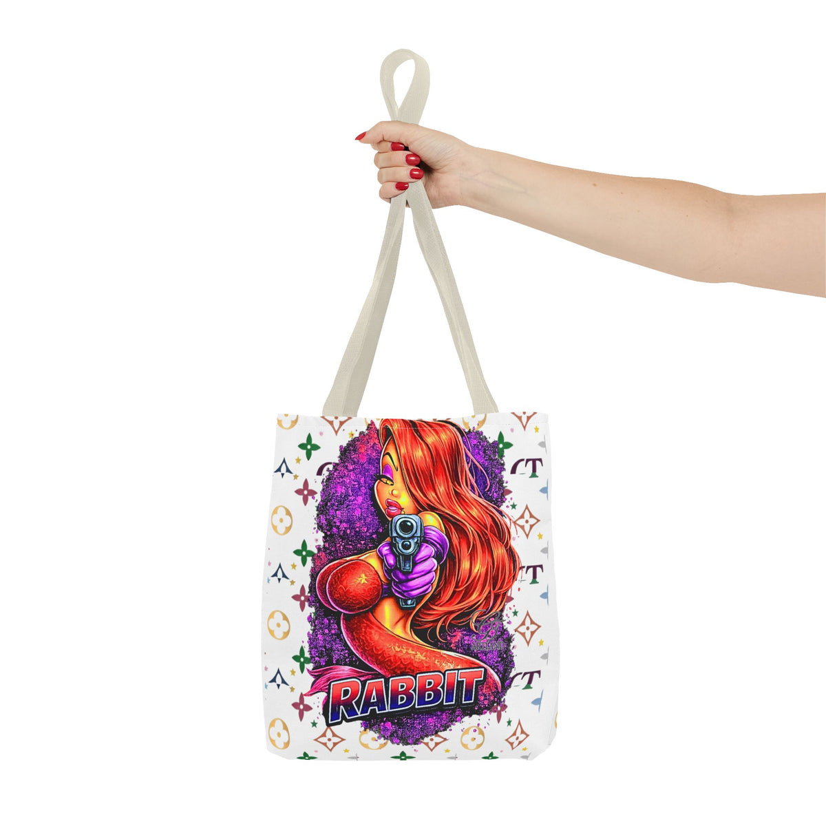 Rabbit Pin-Up Tote Bag – Retro Femme Fatale by GT Artland
