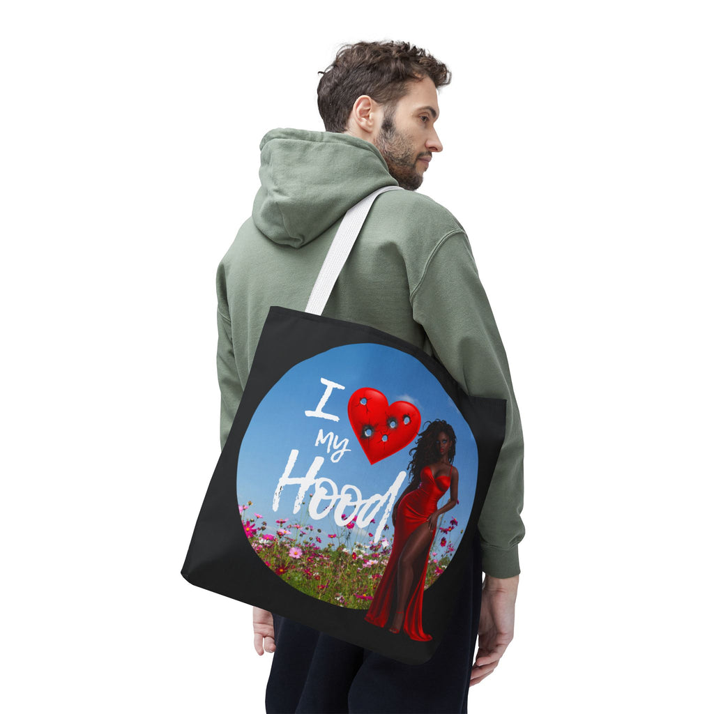 I Love My Hood tote bag | All-over print handbag