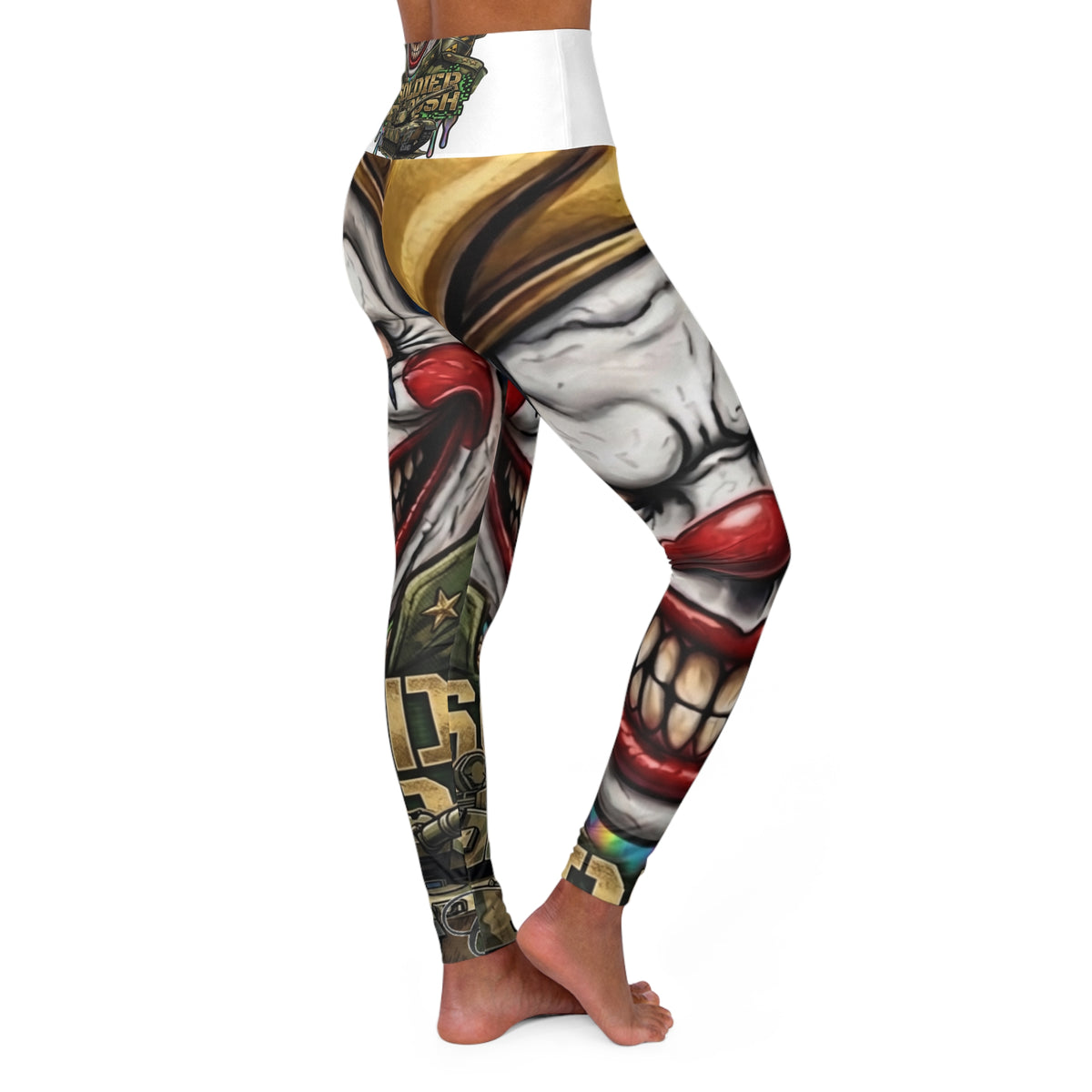 Killa Klown Scary Grinning Clown Leggings | High Waisted Yoga Leggings by GT Artland