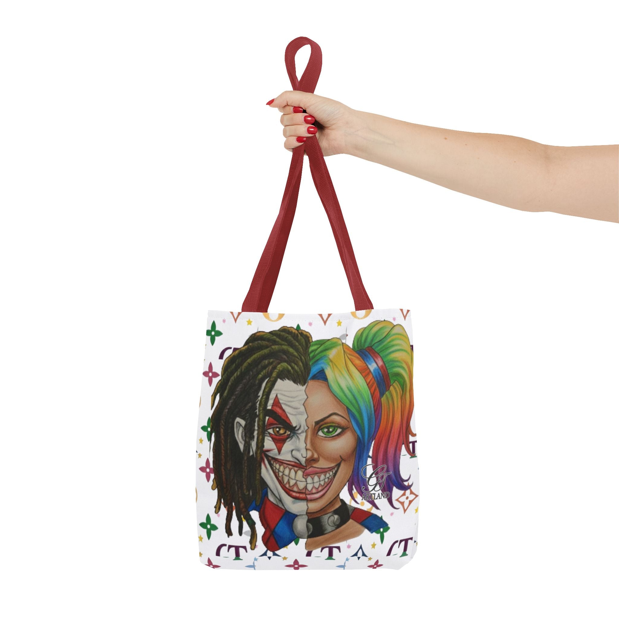 Two Faced Clown Couple Face Tote Bag – Urban Duo Swag by GT Artland