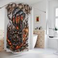 Industrial Factory New Jersey Skyline Shower Curtain | Smokestack Heatwave Urban Art by GT Artland