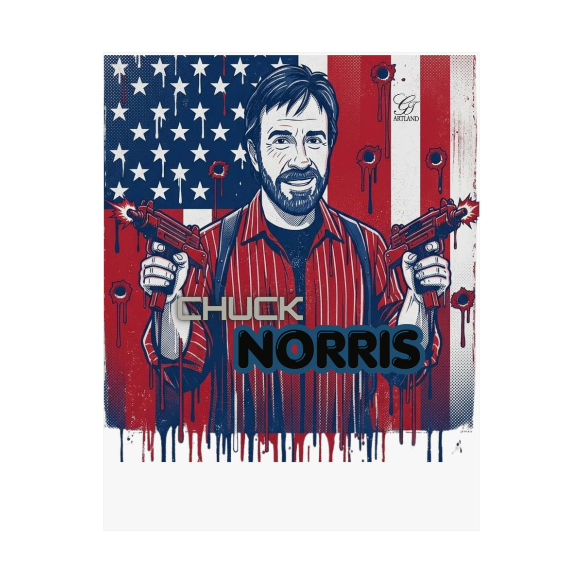 Patriotic Action Hero Poster Matte Vertical Poster by GT Artland