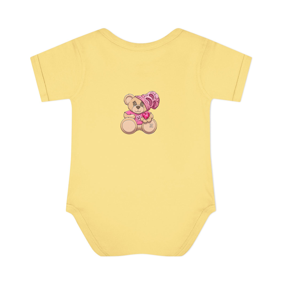 Pink Heart Teddy Bear Infant Bodysuit by GT Artland
