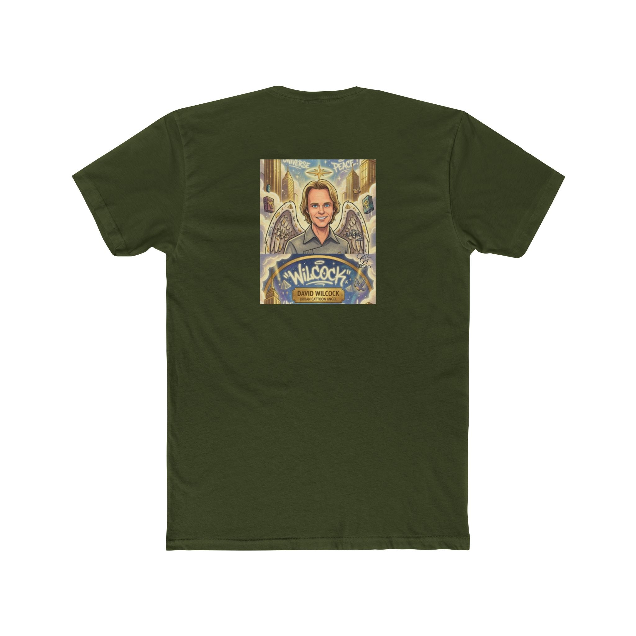 David Wilcock Angel Portrait Tee — Spiritual Memoir Graphic T-Shirt by GT Artland