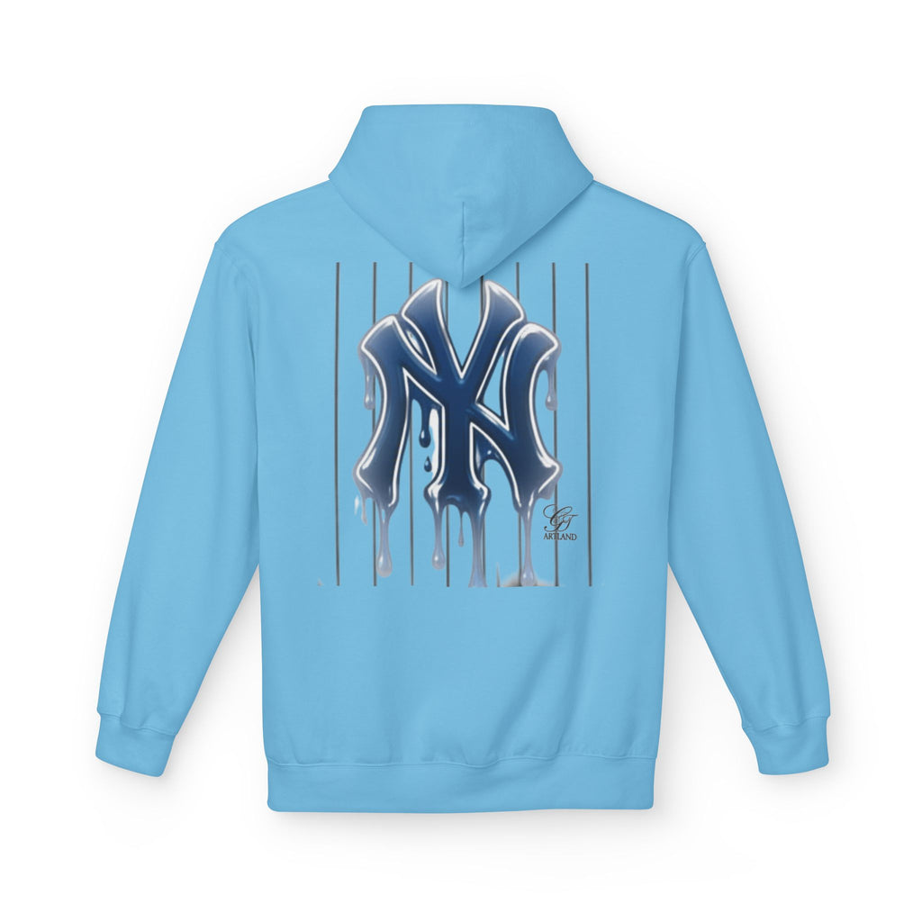 Dripping NY Fan Gear Logo Hoodie | Baseball Pinstripe Streetwear by GT Artland