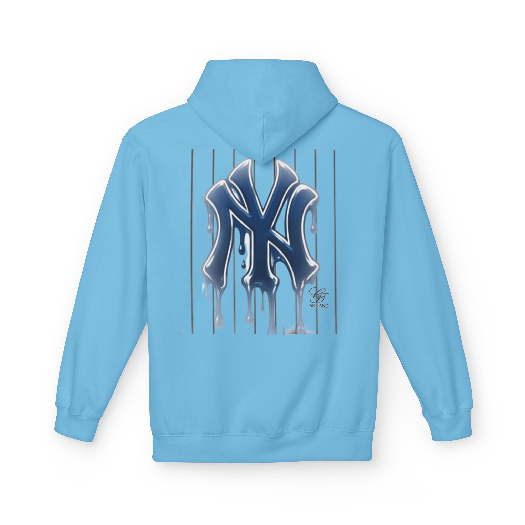 Dripping NY Fan Gear Logo Hoodie | Baseball Pinstripe Streetwear by GT Artland