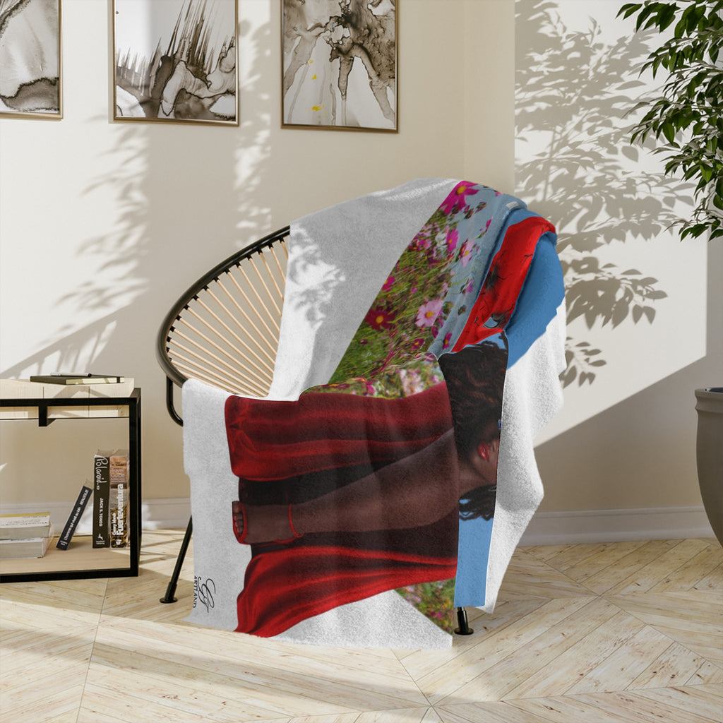 I Love My Hood Lady in Red Blanket | Velveteen Microfiber Throw