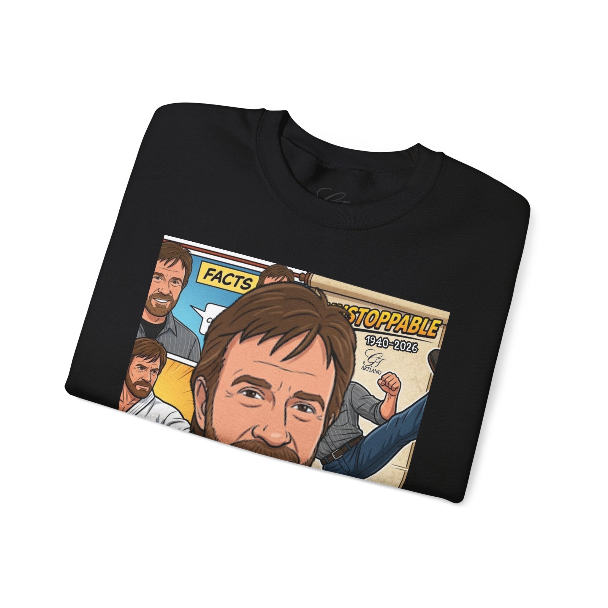 Chuck Norris Toon Urban Retro Martial Arts Legend Crewneck Sweatshirt