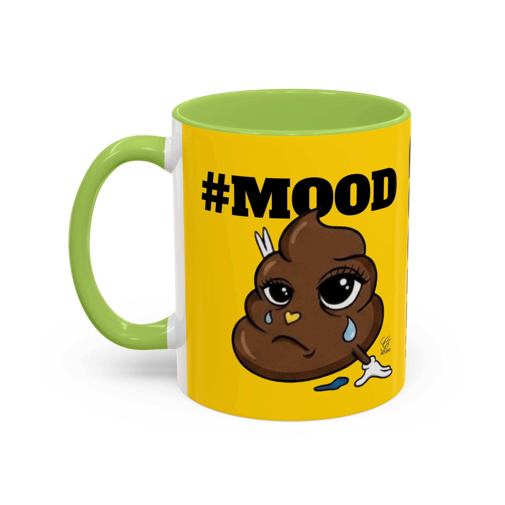 #MOOD Poop Emoji Accent Coffee Mug Yellow Edition — Funny 11/15oz Novelty Mug by GT Artland