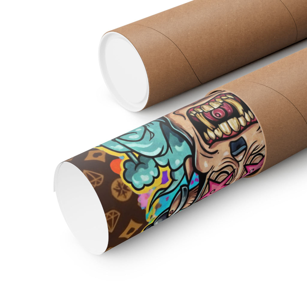 Graffiti King Skull Matte Vertical Poster | Urban Street Art, Colorful Illustration by GT Artland