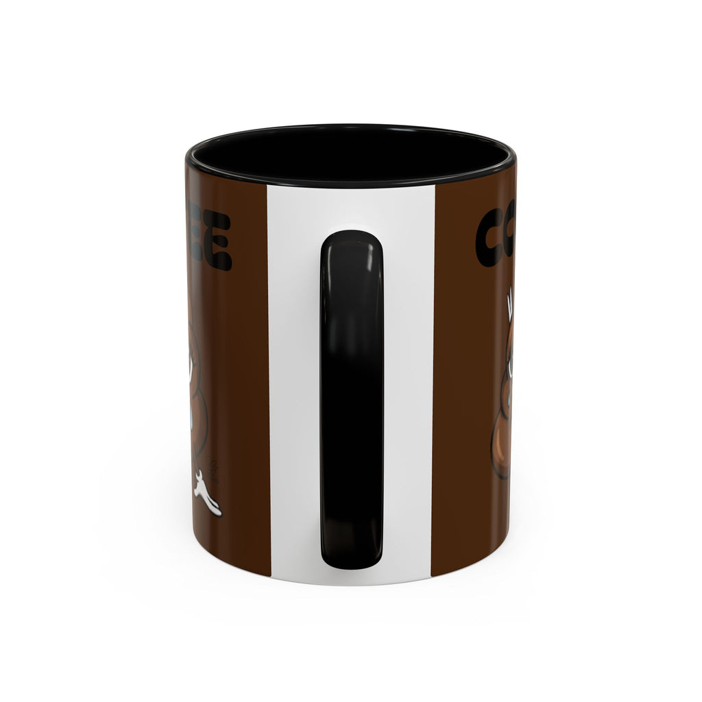 Coffee Mug — Cute Crying Poop Emoji 'COFFEE' Accent Ceramic Mug (11/15 oz) by GT Artland
