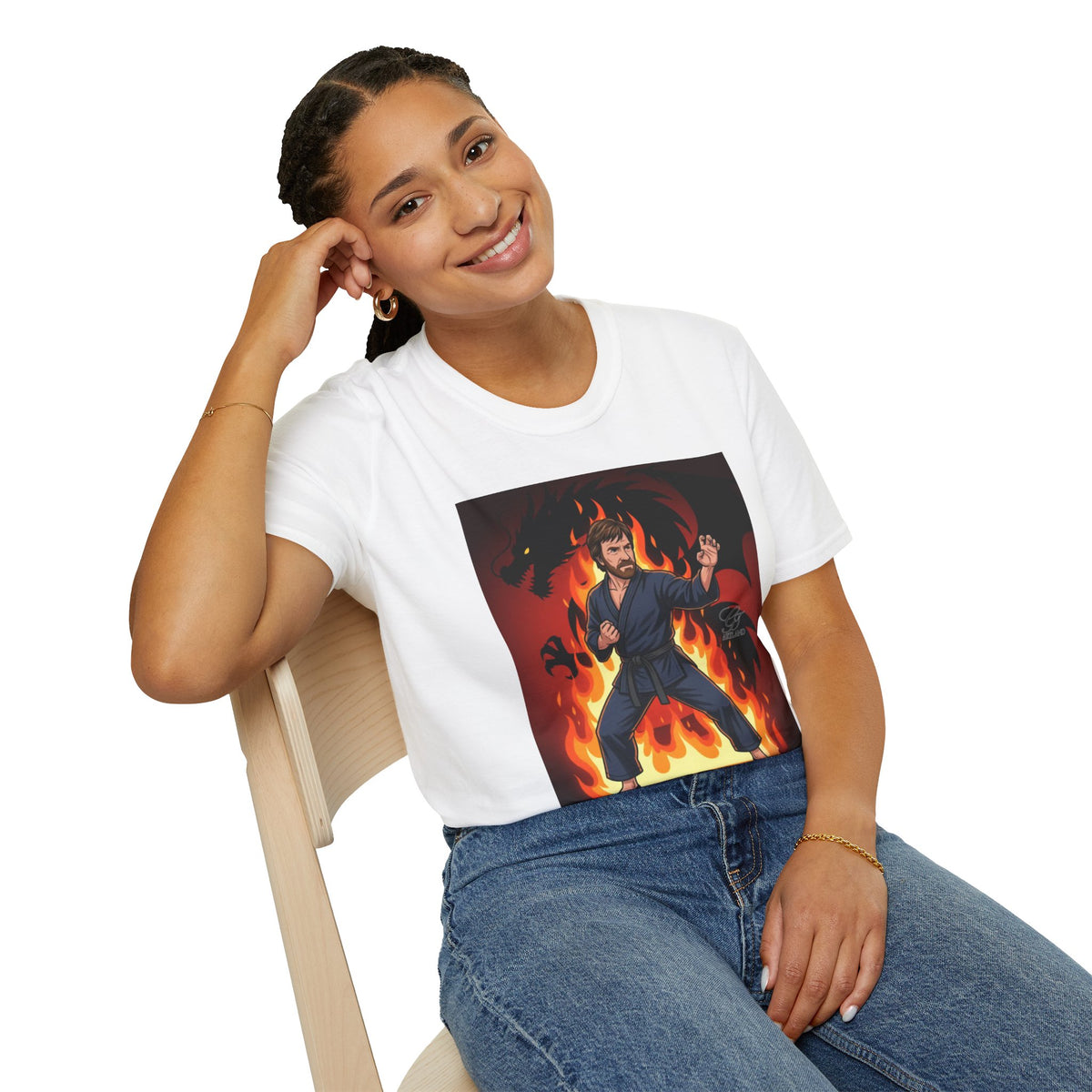 Karate Demon Chuck Norris Karate Fighter T-Shirt | Martial Arts Flame Illustration by GT Artland