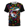 Colorful Shark GT Pop Art Tee | Designer Cut & Sew Shirt by GT Artland