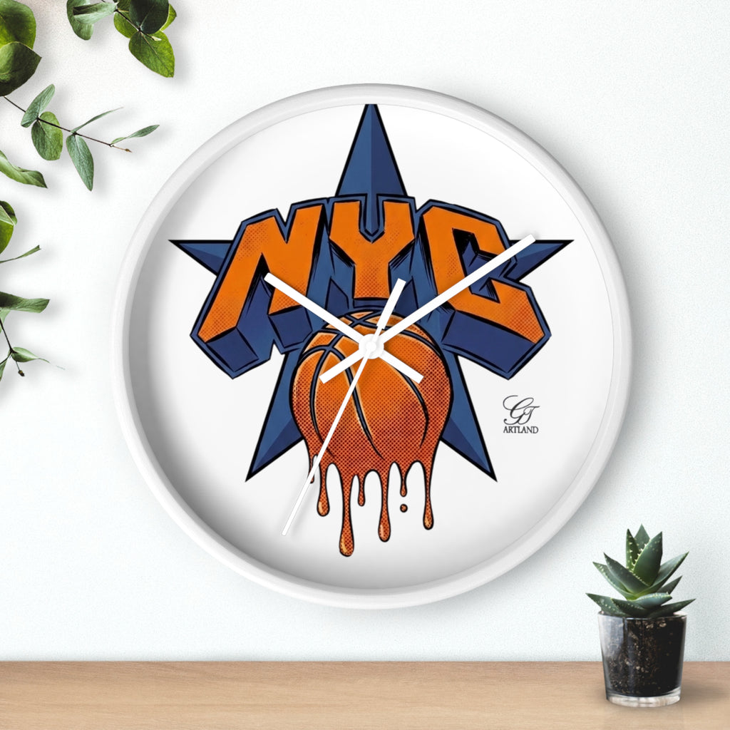 NYC Drip Basketball Wall Clock | Urban Sports Decor by GT Artland