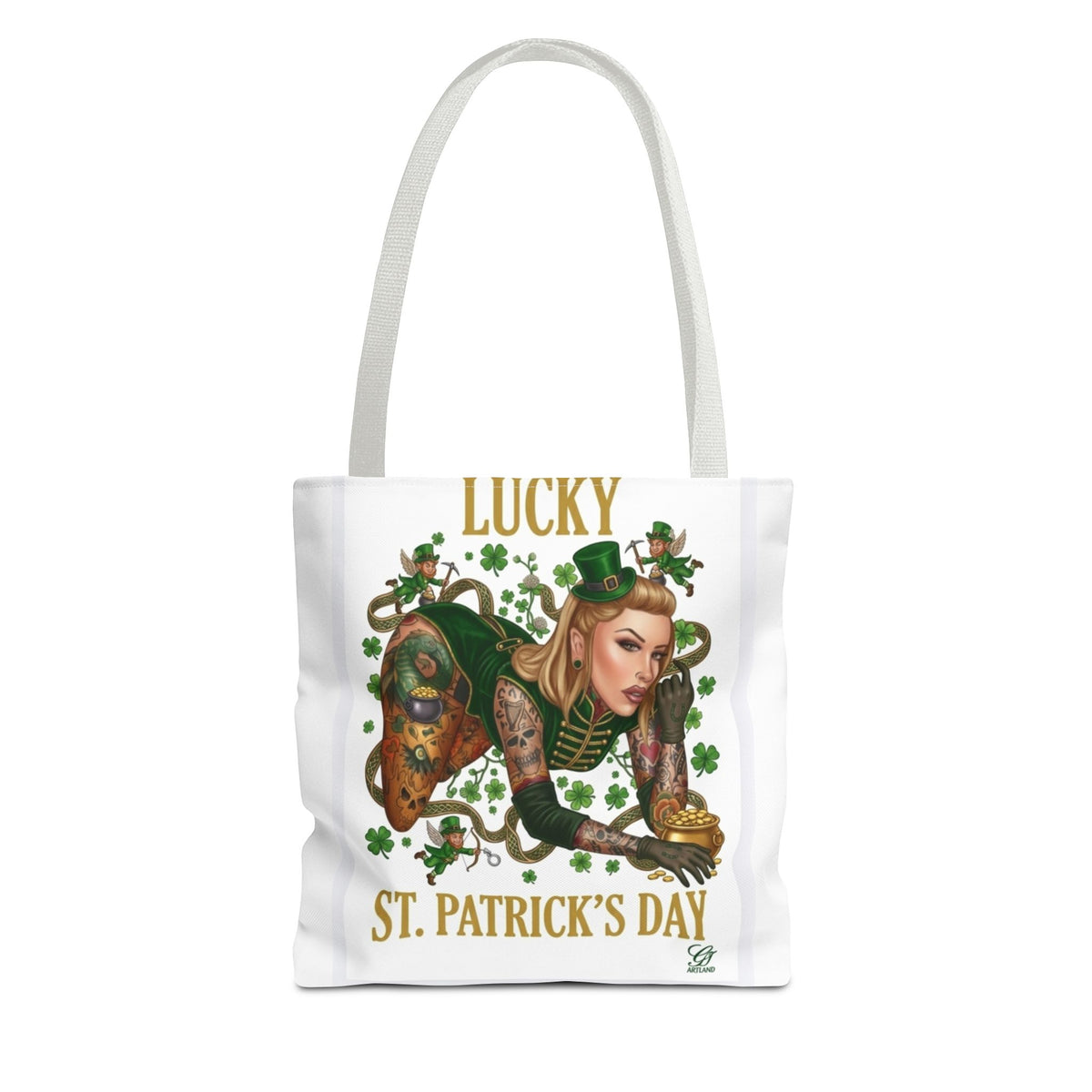 "Lucky" St Patrick's Day Tattoo Hot Sexy Vixen Designer Tote Bag by GT Artland