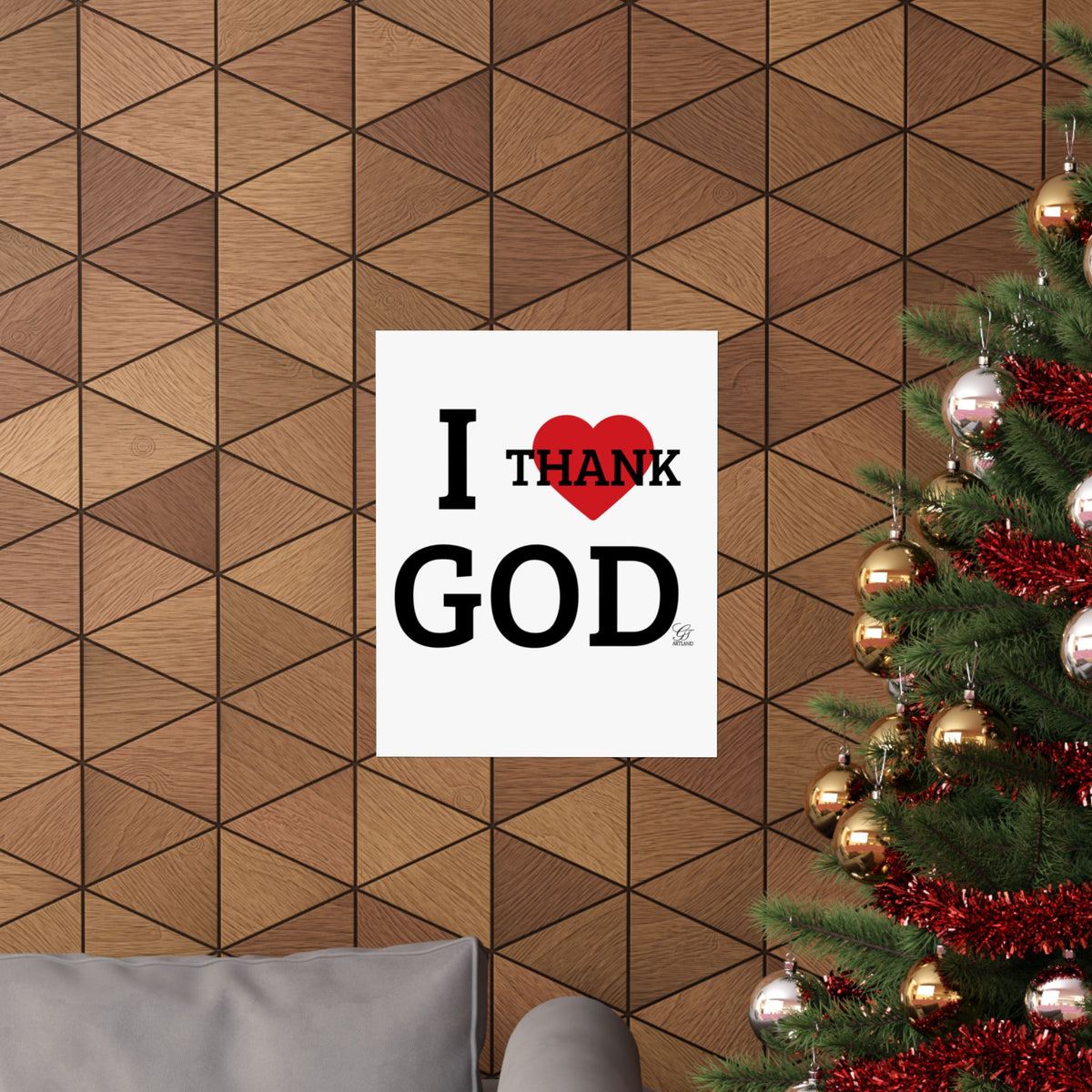 I Heart Thank God Poster | Matte Vertical Poster, Religious Wall Art by GT Artland