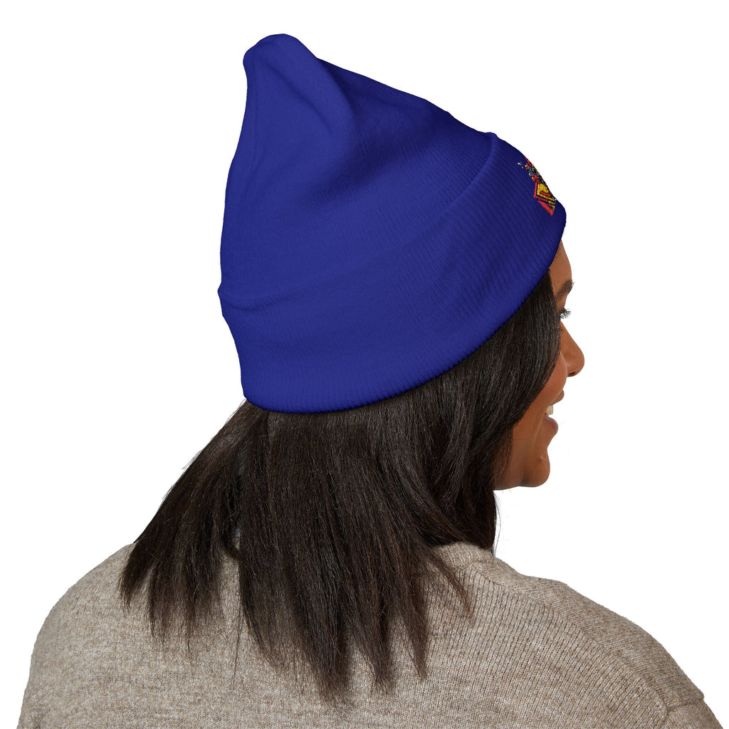 Retro Comic Duck Embroidered Cuffed Beanie