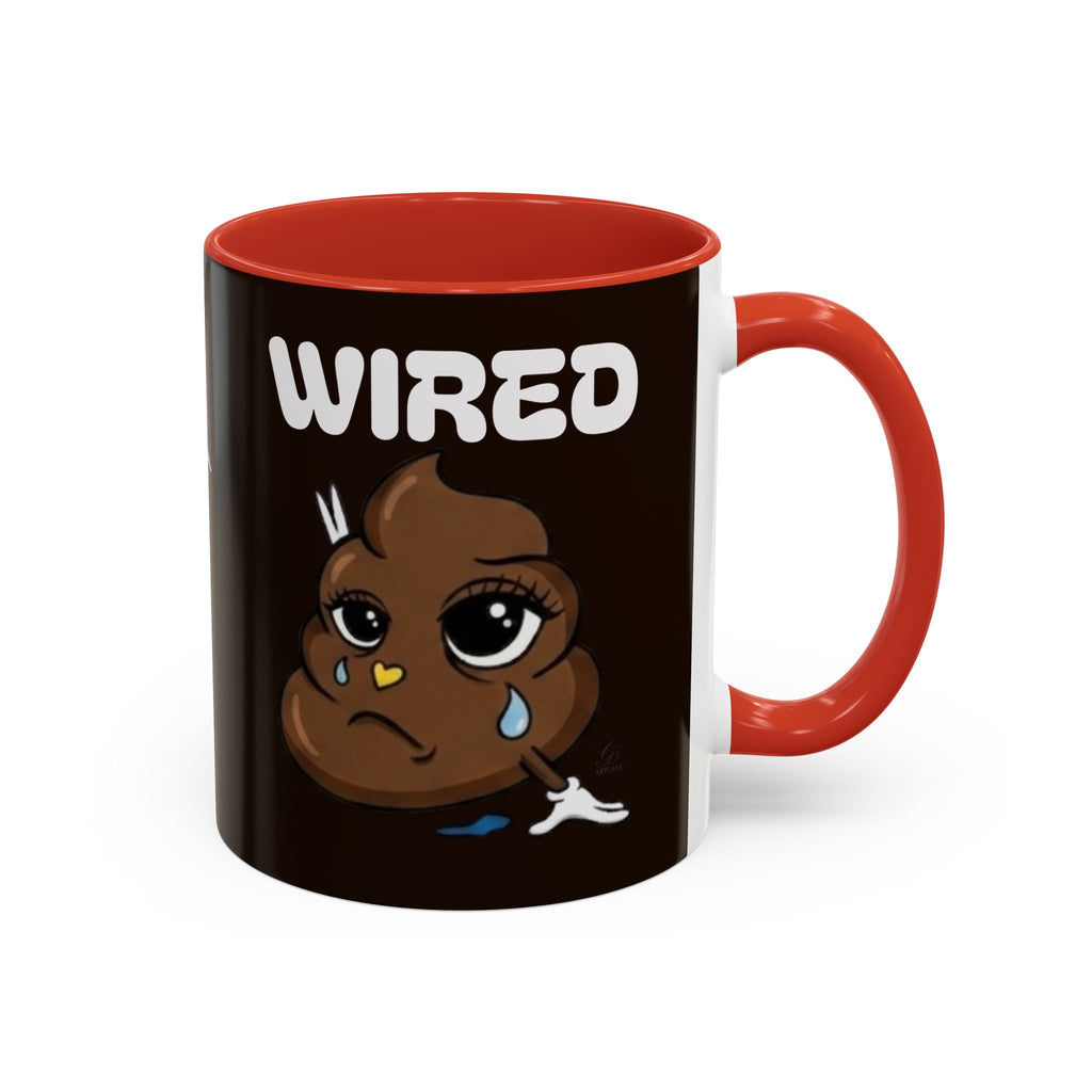 Coffee Mug - "Wired" Cute Poop Emoticon Design (11/15 oz) by GT Artland