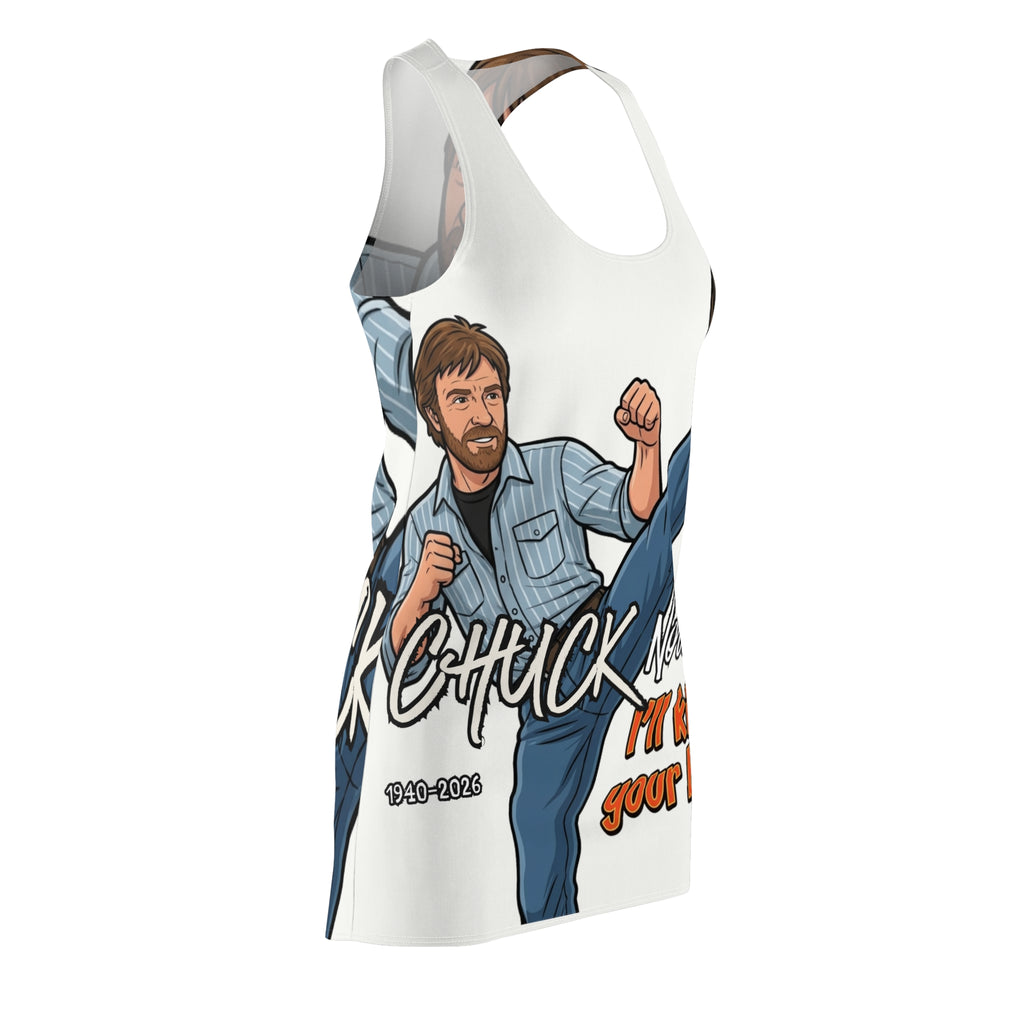 Chuck Norris Kick Graphic Racerback Dress | Martial Arts Tribute by GT Artland