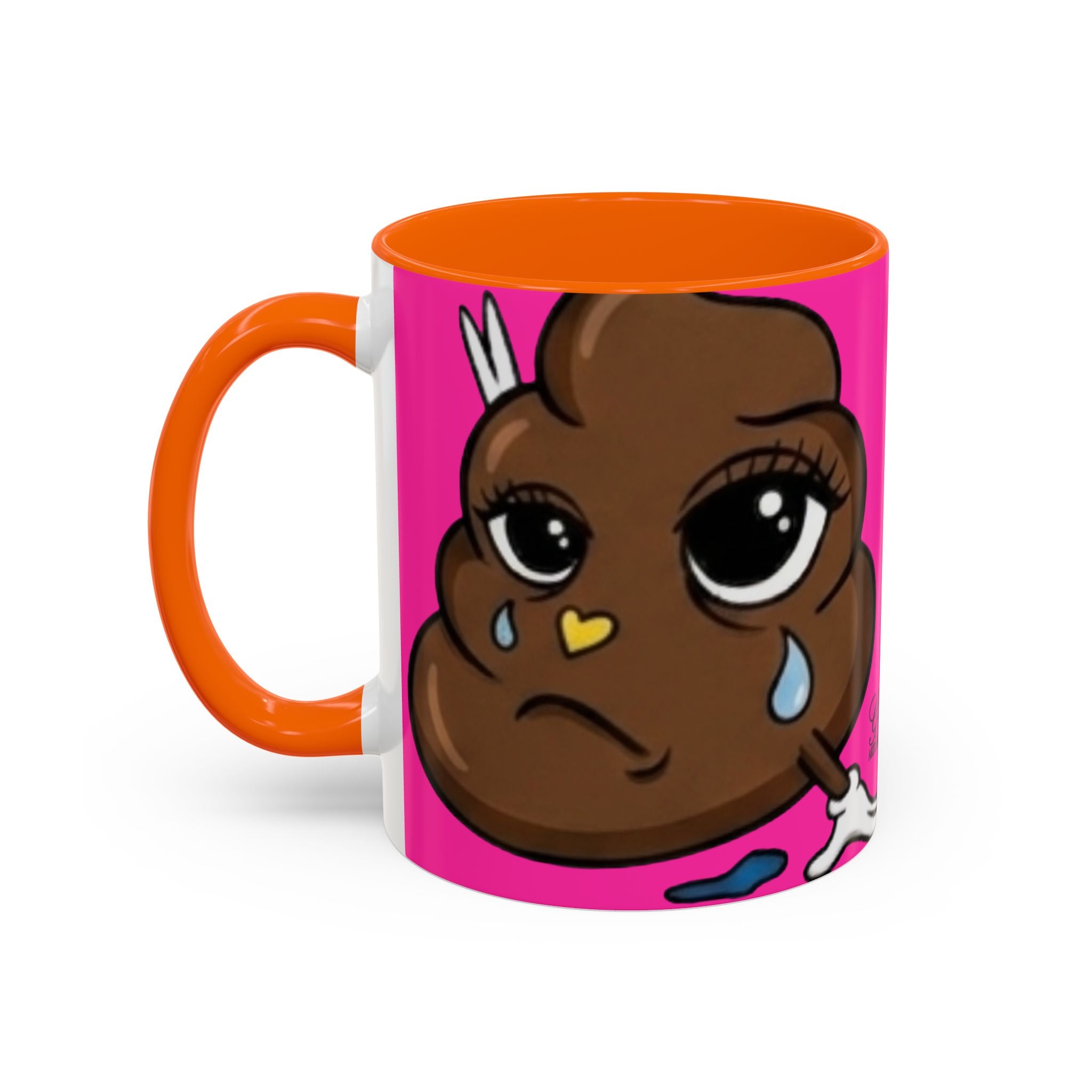 Coffee Mug — "I Woke Up Like This"  Poop Emoji Funny Pink Novelty Mug by GT Artland