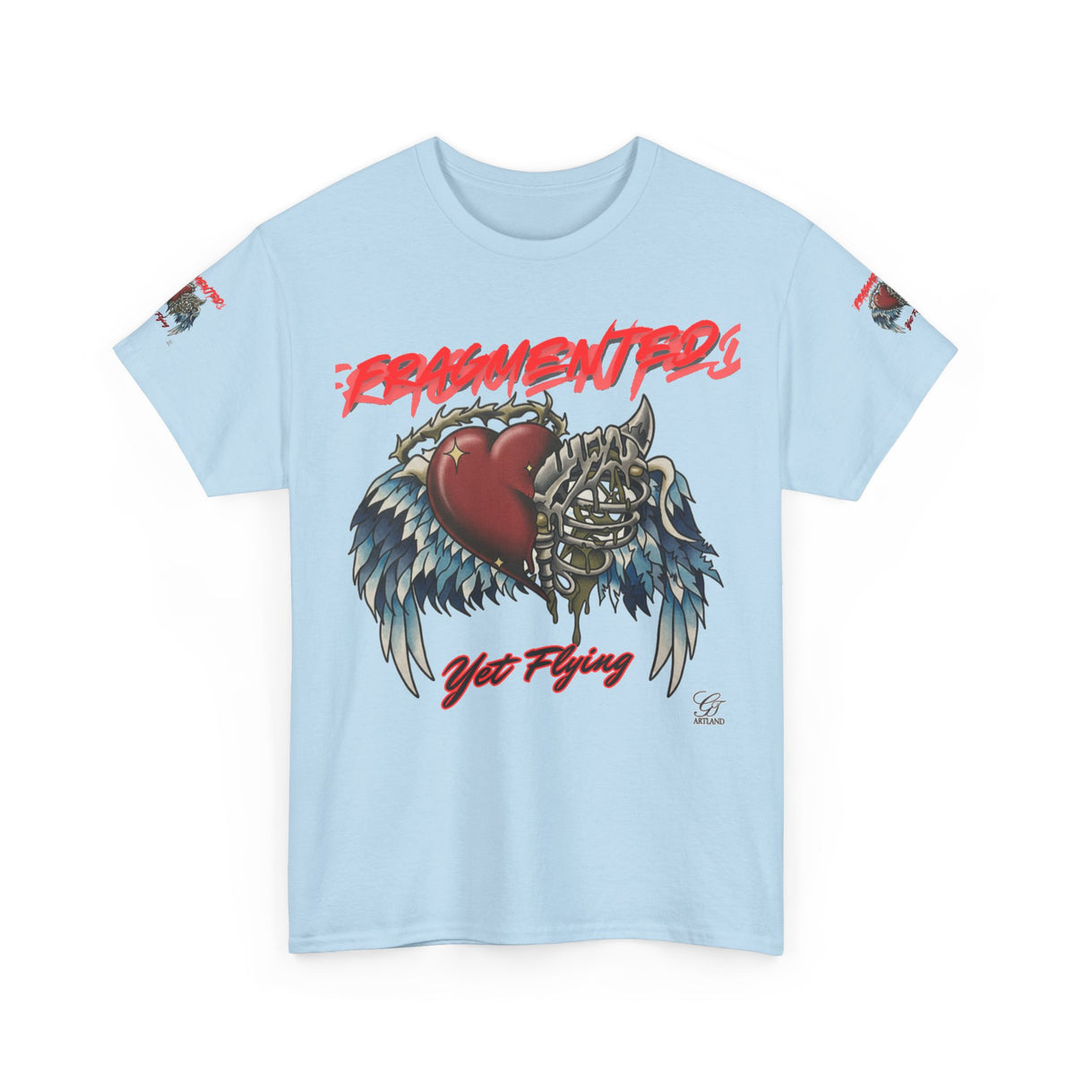 Fragmented Heart Wings tee | Broken Heart with Wings graphic