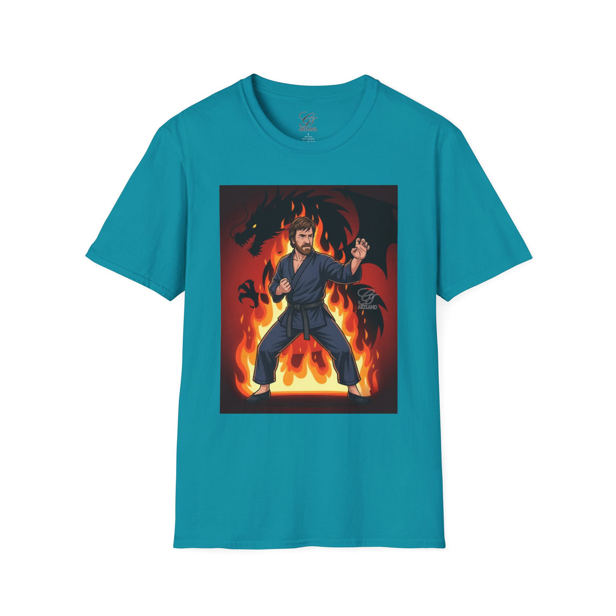 Karate Demon Chuck Norris Karate Fighter T-Shirt | Martial Arts Flame Illustration by GT Artland