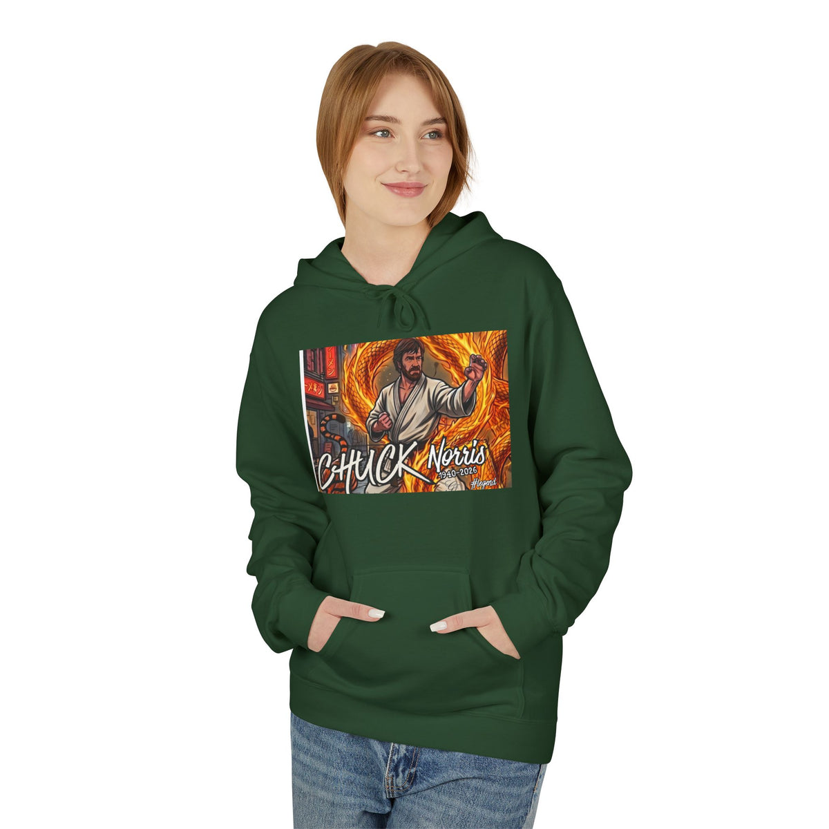 Chuck Norris Martial Arts Hoodie | Action Illustration, Retro Fight Scene by GT Artland