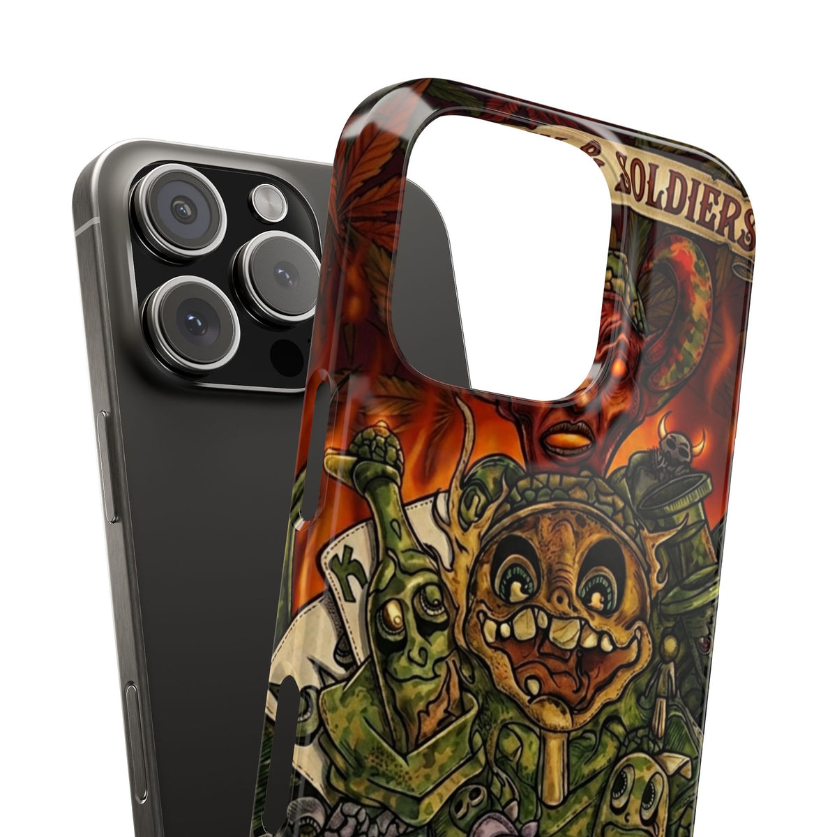 Devils Army Illustration Slim Phone Case | Horror Soldier Art by GT Artland