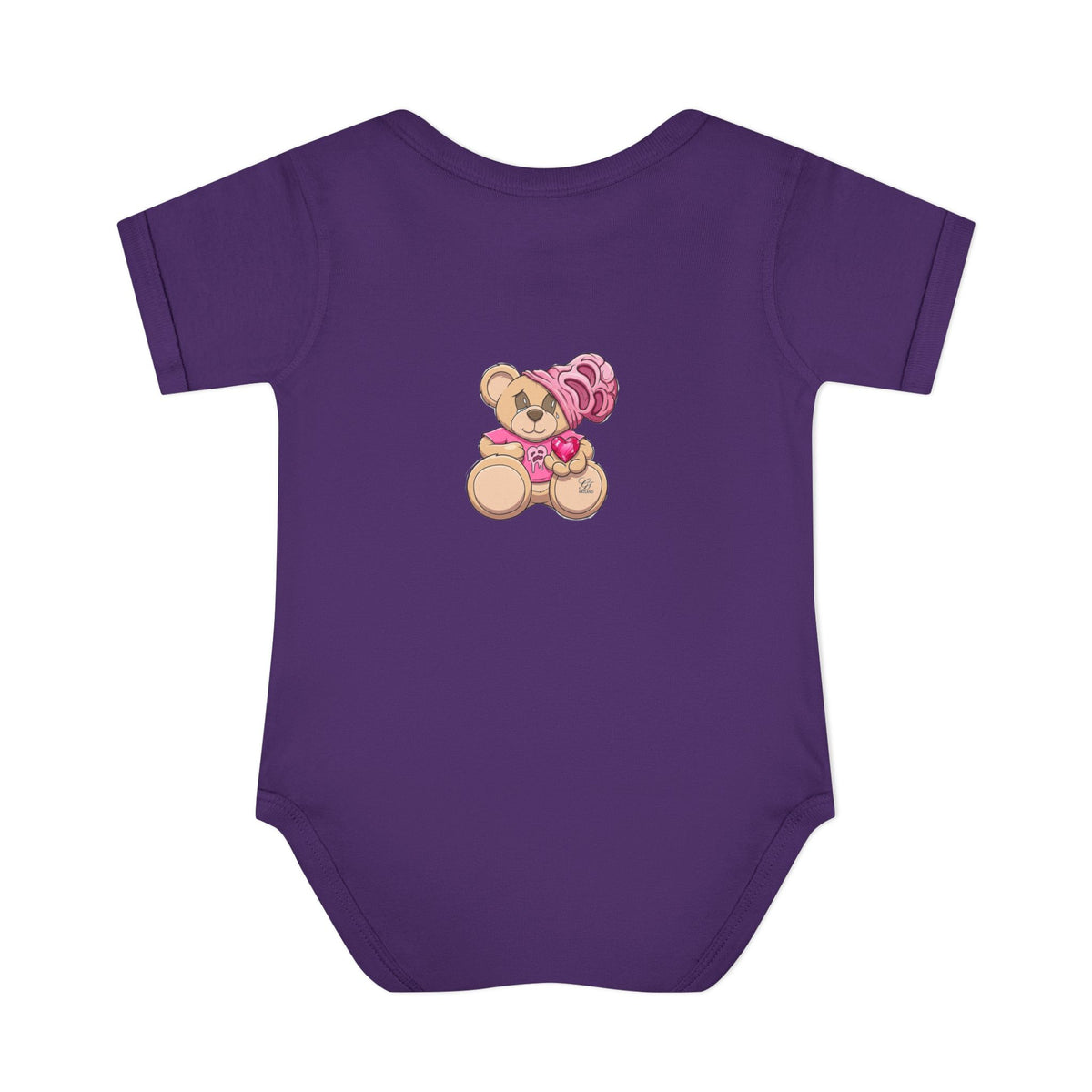 Pink Heart Teddy Bear Infant Bodysuit by GT Artland