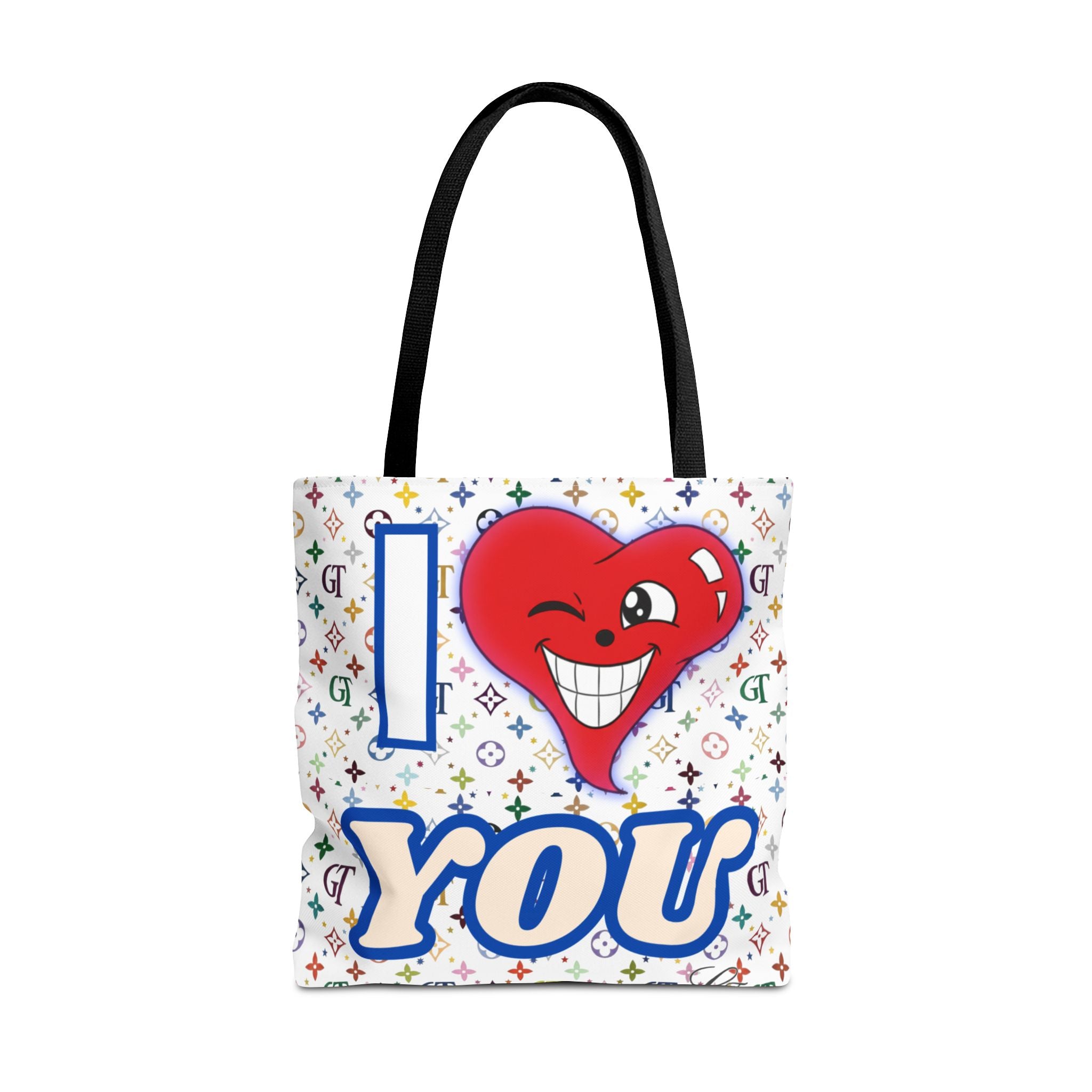 I Heart You Graphic Tote Bag – Cute Winking Heart Love Print by GT Artland