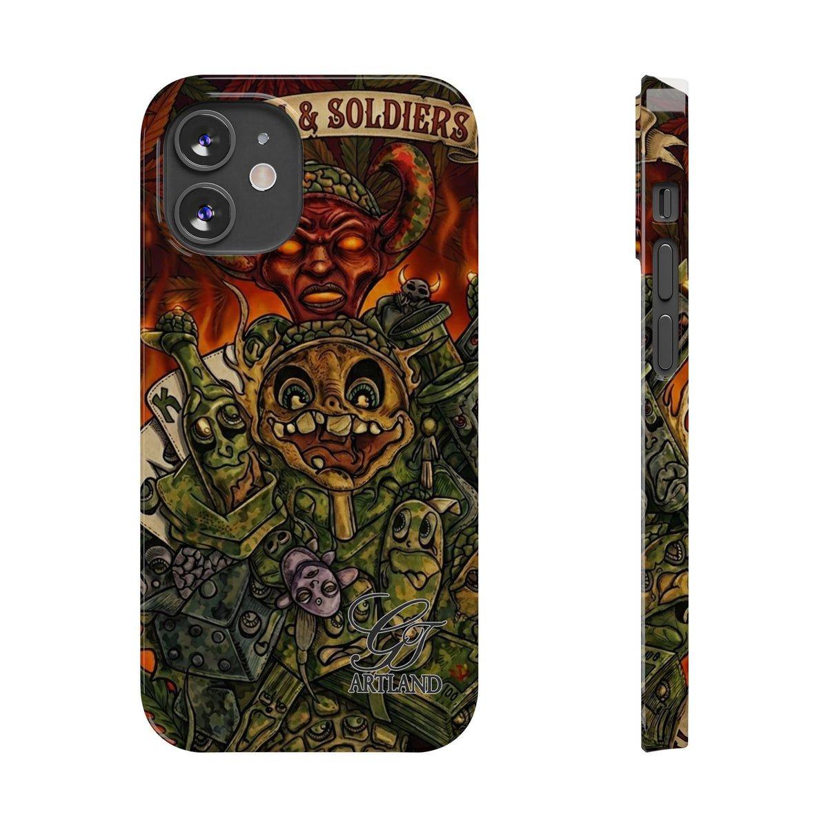 Devils Army Illustration Slim Phone Case | Horror Soldier Art by GT Artland
