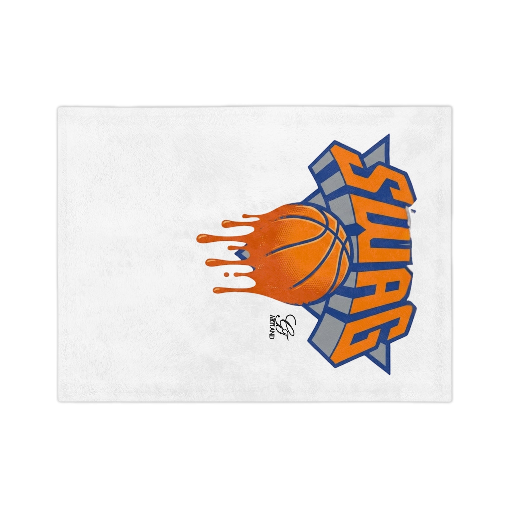 Dripping Basketball Swag Velveteen Blanket | Sports Logo Throw by GT Artland