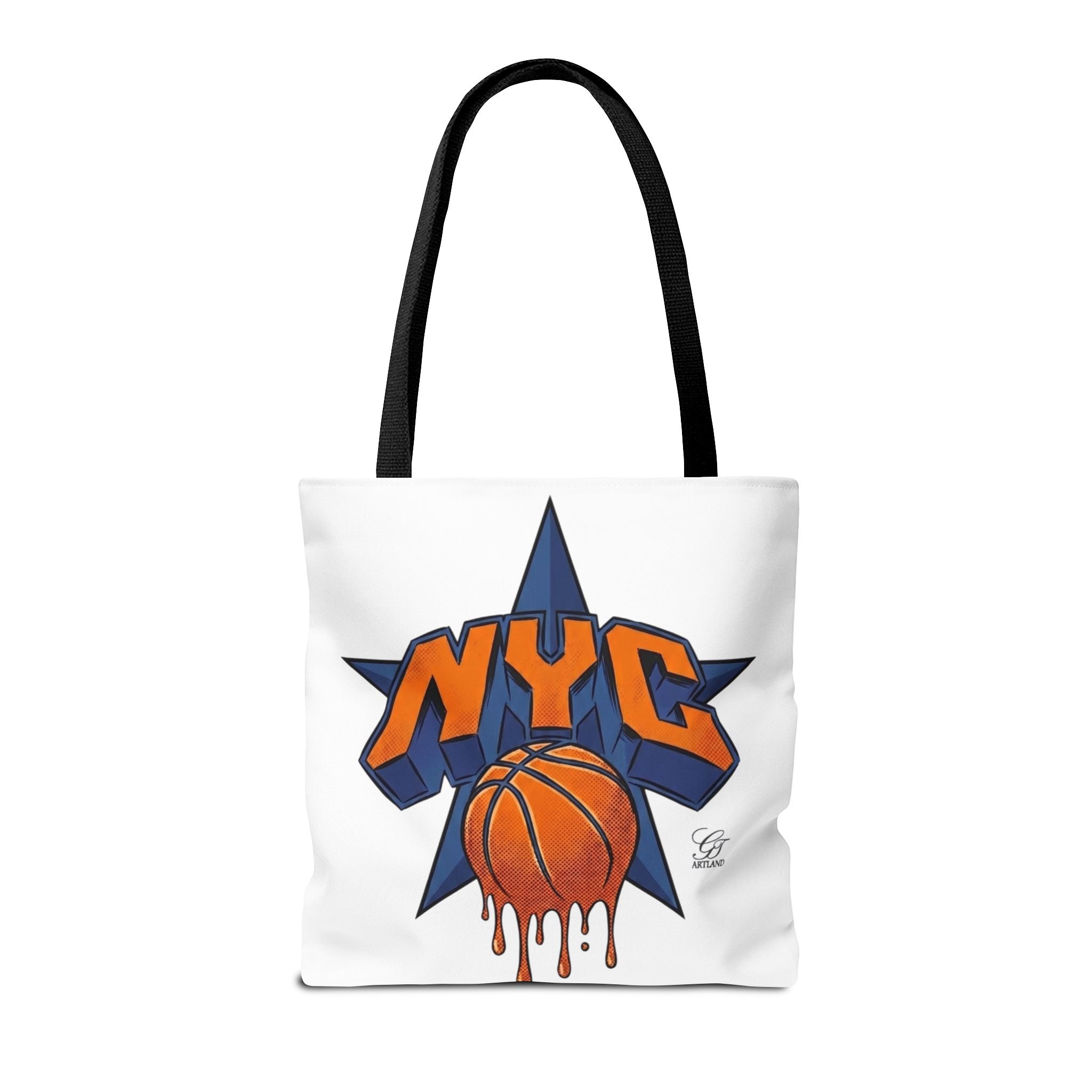 NYC Dripping Basketball Tote Bag | City Basketball Design by GT Artland