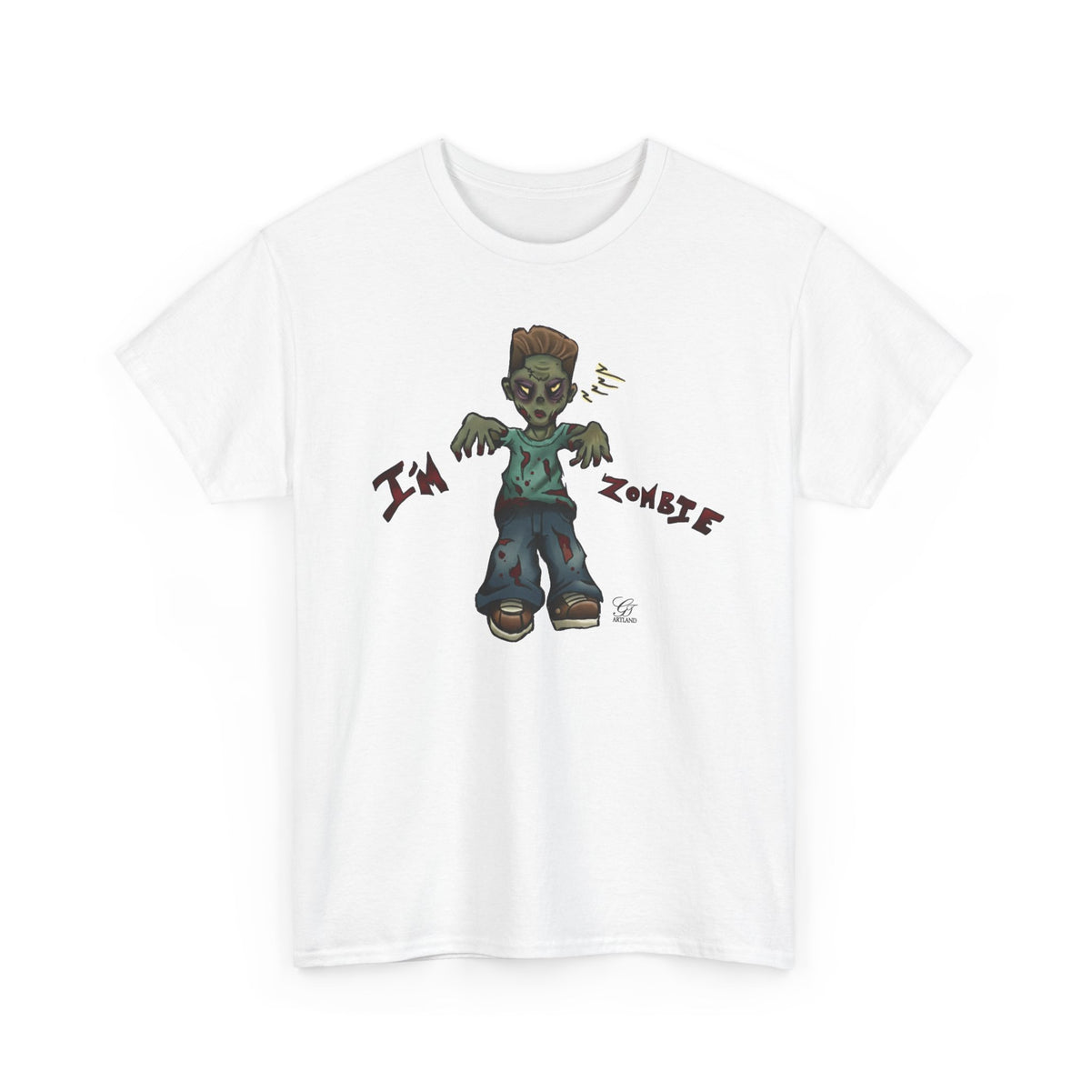 Cartoon Zombie Kid T-Shirt | I'm a Zombie, Halloween Tee by GT Artland