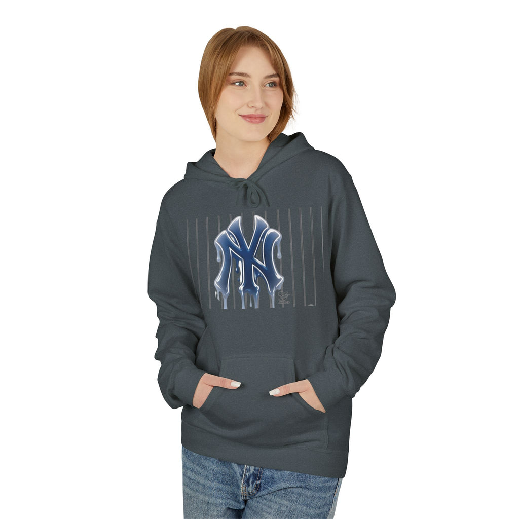 Dripping NY Fan Gear Logo Hoodie | Baseball Pinstripe Streetwear by GT Artland