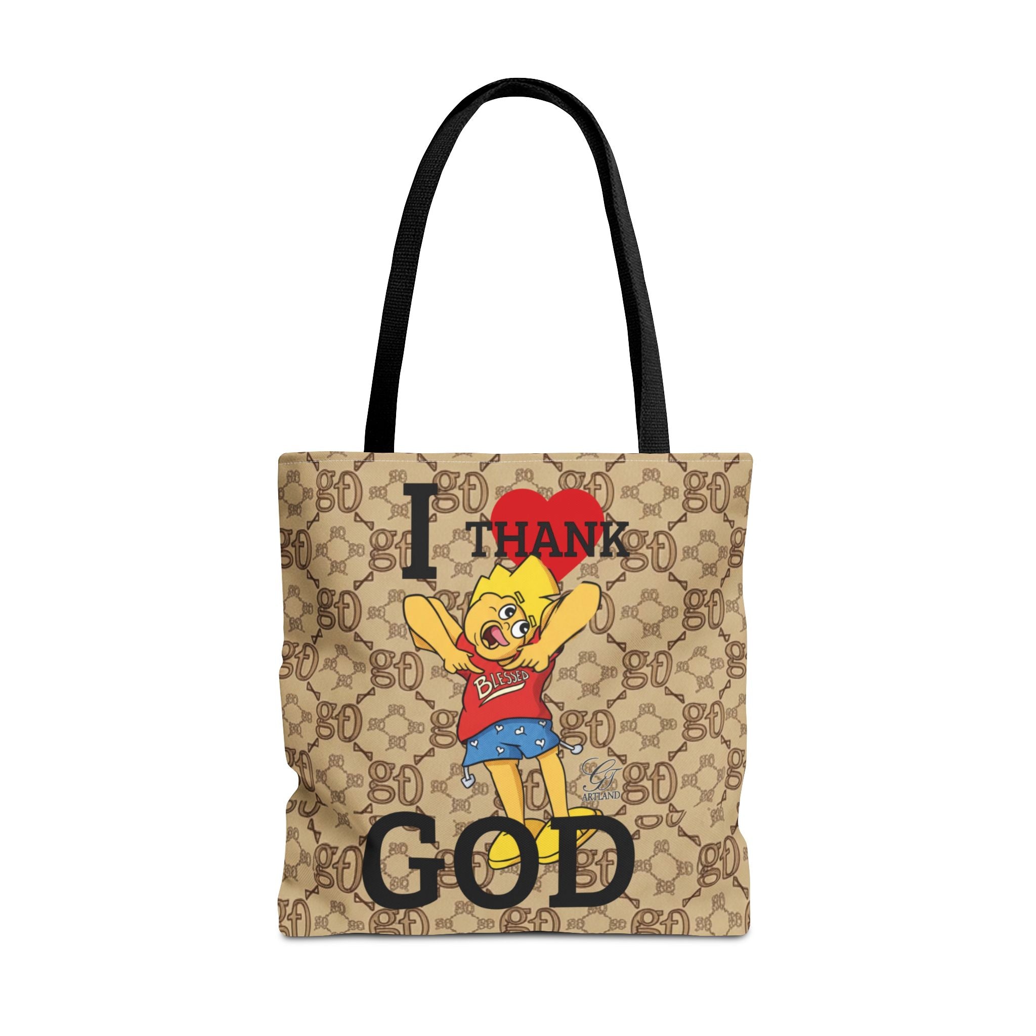 Thank God Tote Bag — Cute Religious Graphic Beach & Grocery Tote Bag by GT Artland
