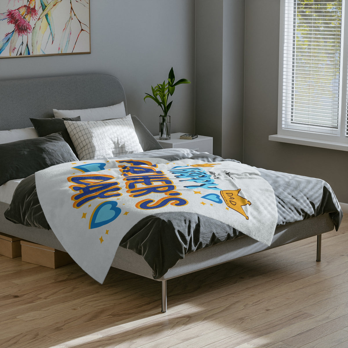Happy Father's Day Velveteen Blanket Cute Design