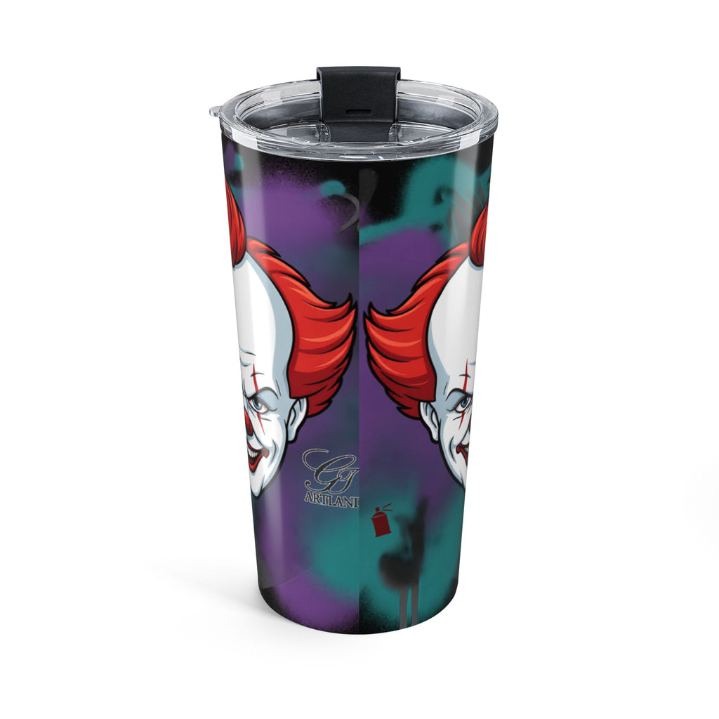 Scary Red-Haired Clown Tumbler 20oz | Horror Inspired Drinkware by GT Artland