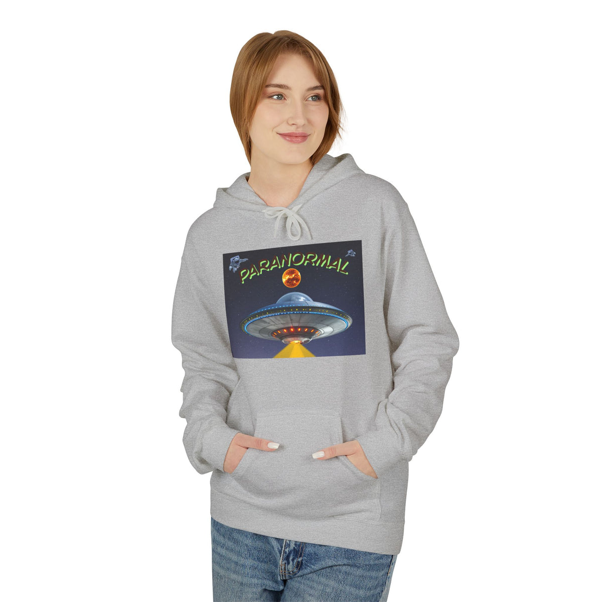 Retro UFO Spaceship Hoodie | Paranormal Alien Abduction Design