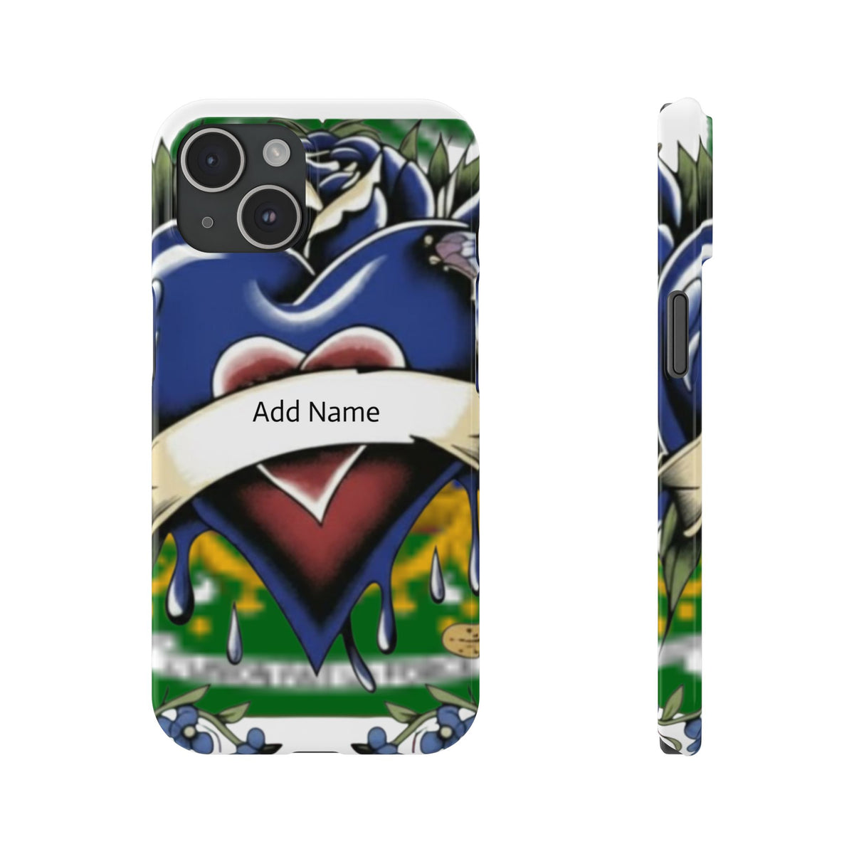 Blue Rose Garden Urban Styled Illustration Slim Phone Case |  by GT Artland