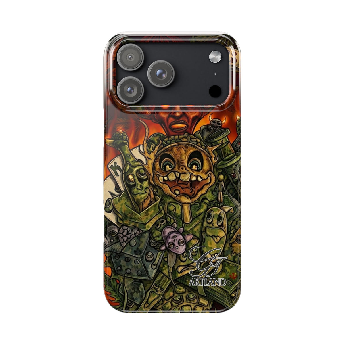 Devils Army Illustration Slim Phone Case | Horror Soldier Art by GT Artland