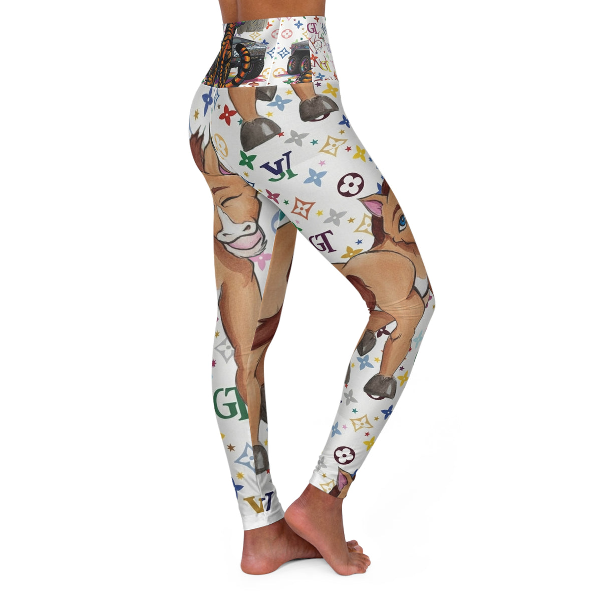 Corgi Patterned Leggings High Fashion Stallion High Waisted Yoga Leggings by GT Artland