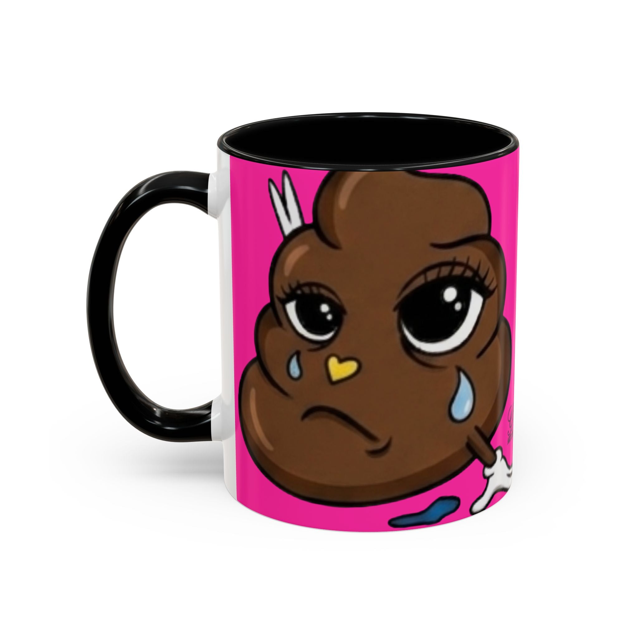 Coffee Mug — "I Woke Up Like This"  Poop Emoji Funny Pink Novelty Mug by GT Artland