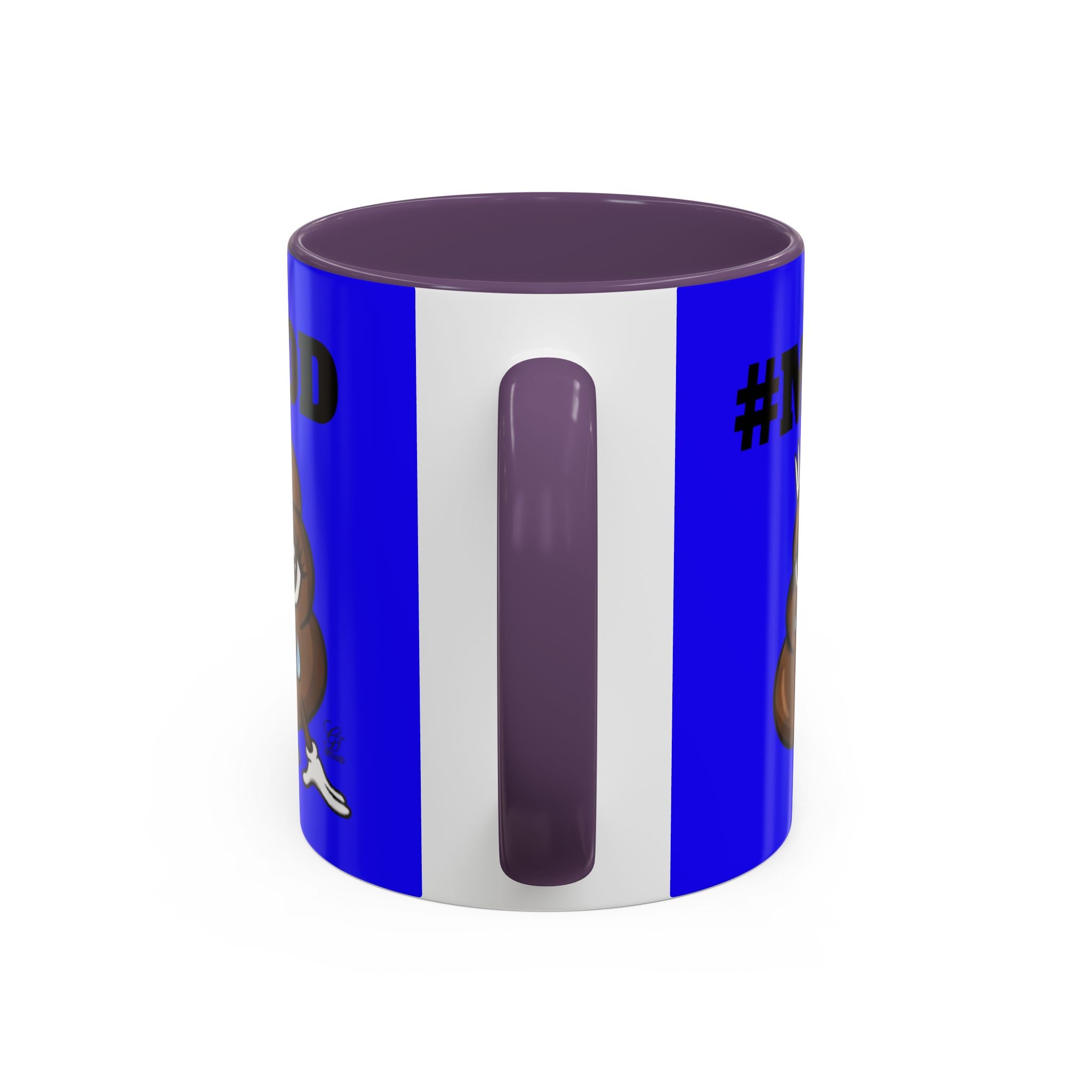 #MOOD Poop Emoji Retro Blue Accent Coffee Mug – Funny Blue 11/15oz Gift by GT Artland
