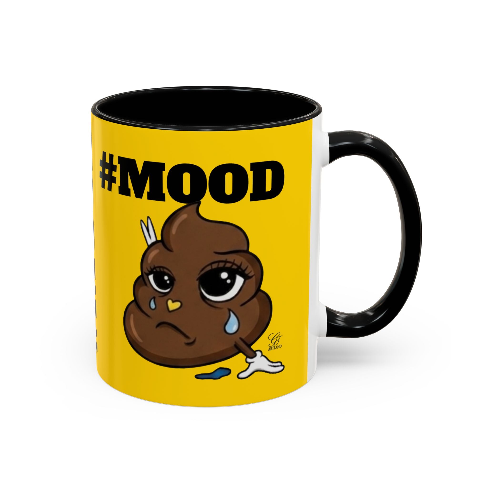 #MOOD Poop Emoji Accent Coffee Mug Yellow Edition — Funny 11/15oz Novelty Mug by GT Artland