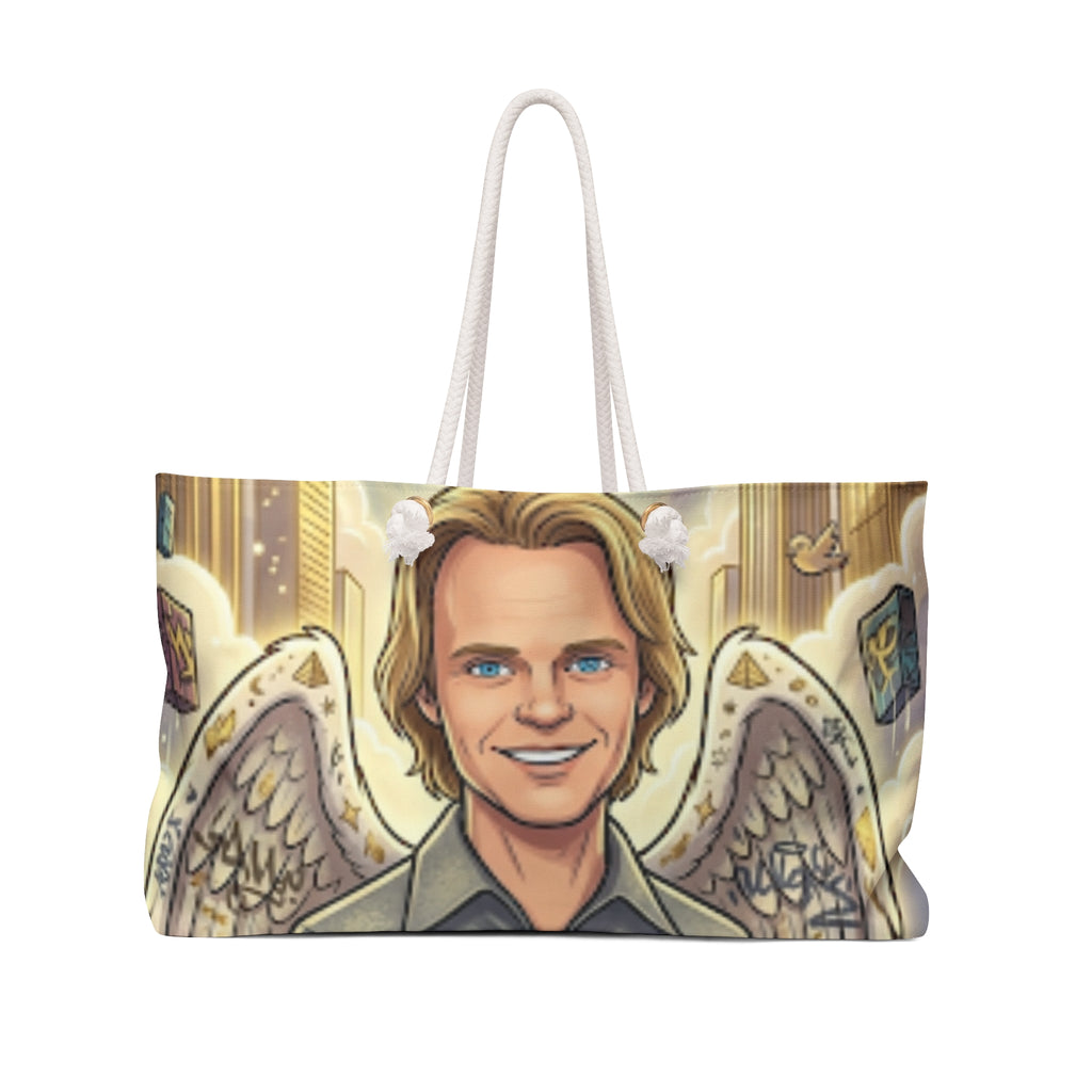 David Wilcock Angel Portrait Weekender Bag | Wilcock Logo Travel Tote by GT Artland