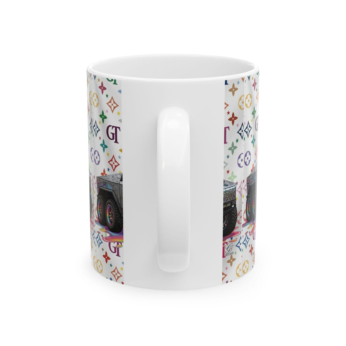 Colorful Luxury Pattern 6x6 Truck Mug | Ceramic Coffee Cup, 11oz or 15oz by GT Artland