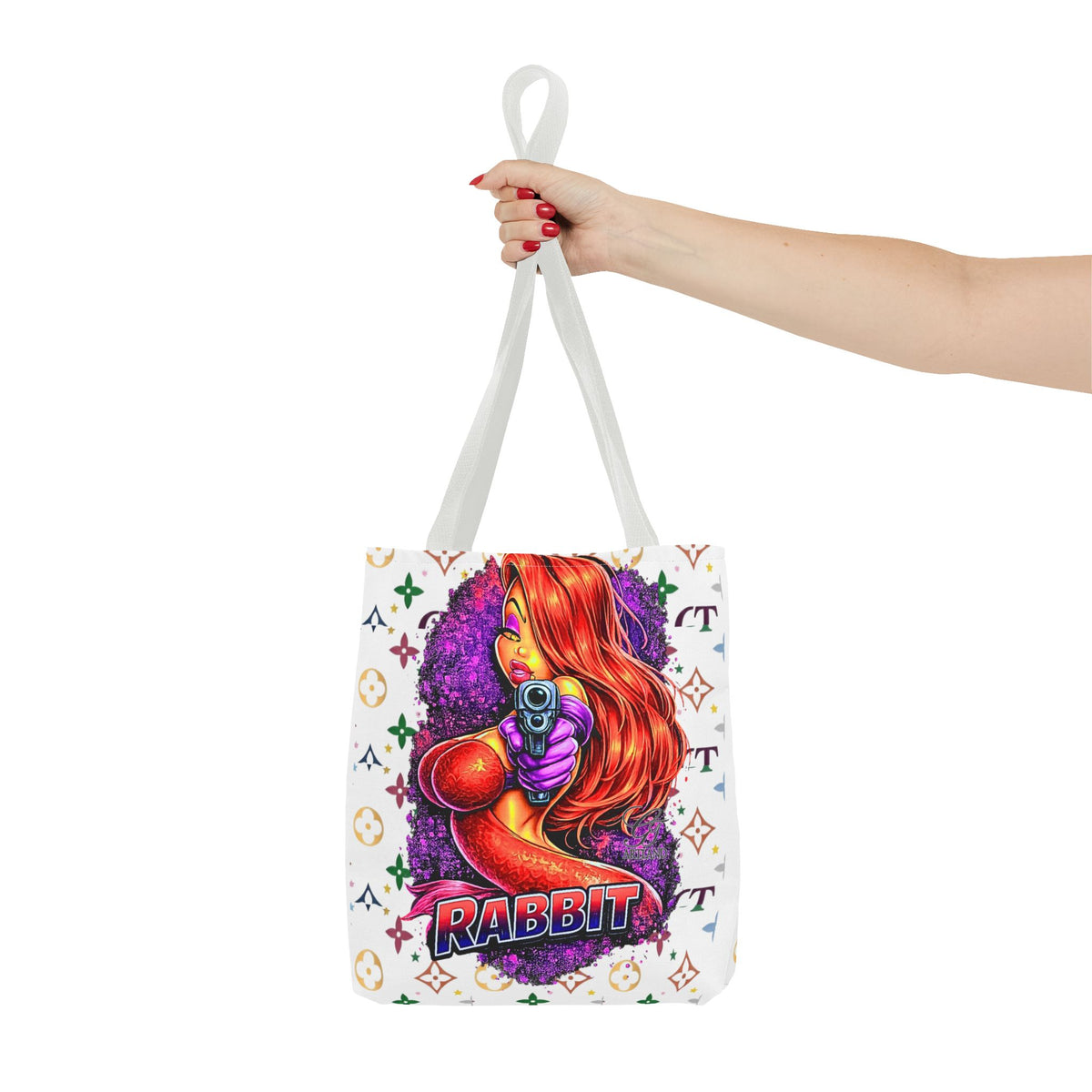Rabbit Pin-Up Tote Bag – Retro Femme Fatale by GT Artland